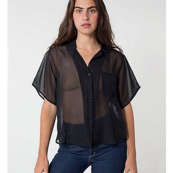 American Apparel Tops - American Apparel short sleeve button up