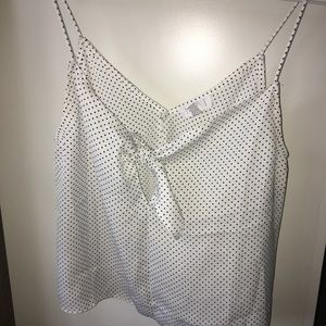 Spaghetti Straped Polkadot Bow Tied Top