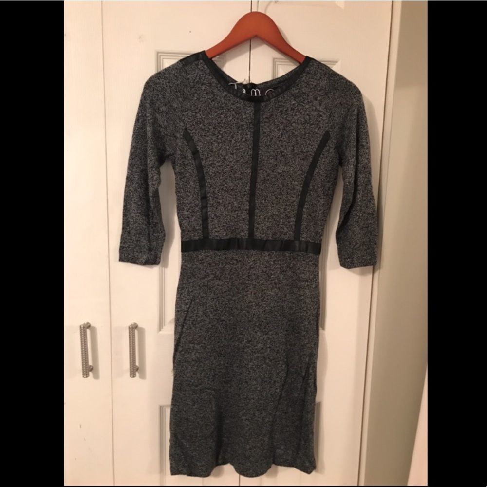 Gray and black dress