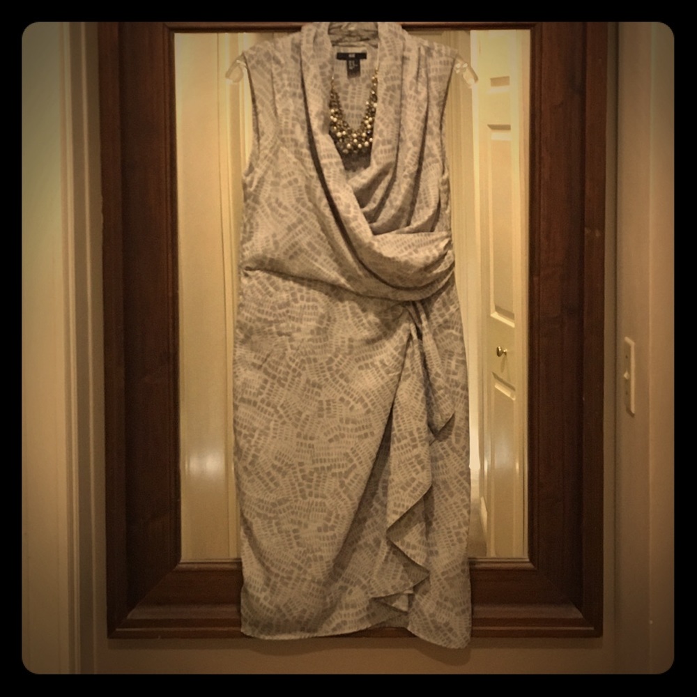 Grey Mock Wrap Cowlneck