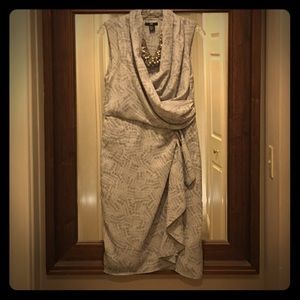 Grey Mock Wrap Cowlneck