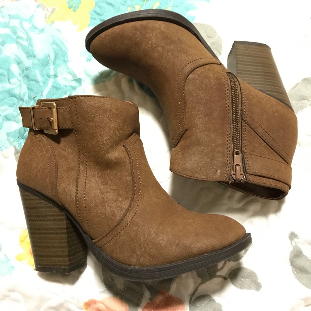 Brown Suede Booties
