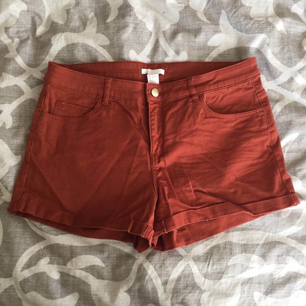 Burnt Orange Stretch Shorts