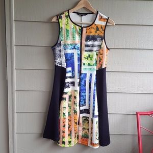 Front Zip, Floral Print Dress