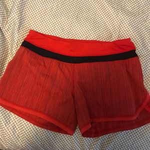 Lululemon Athletics Red Black Z4 Shorts