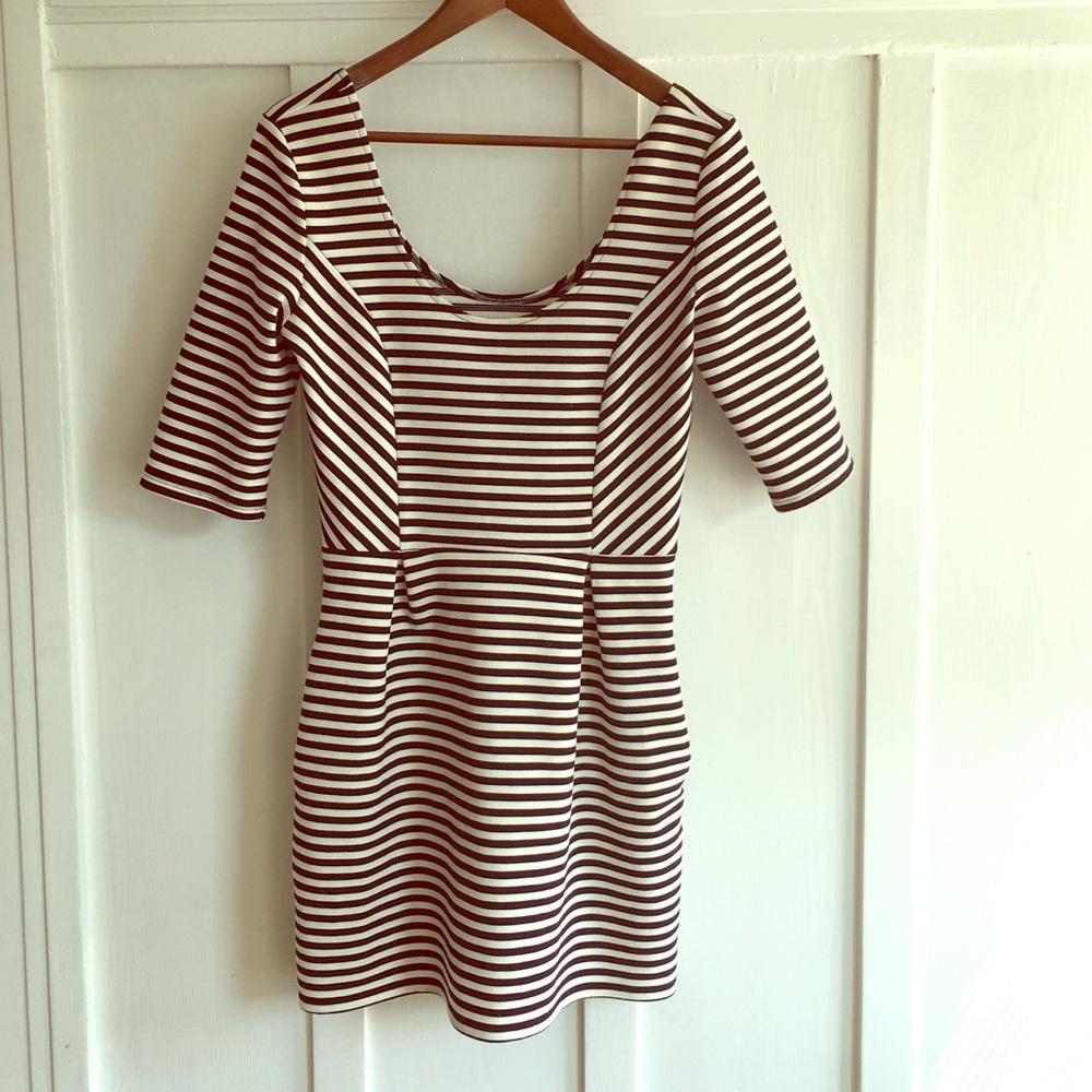 black and white striped dress by maison jules