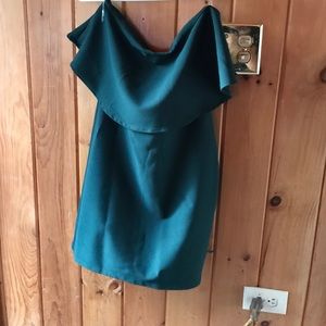 Green strapless tight dress