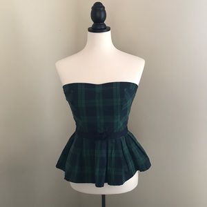 A&F blue and green tube top