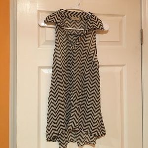 Black and white chevron tank