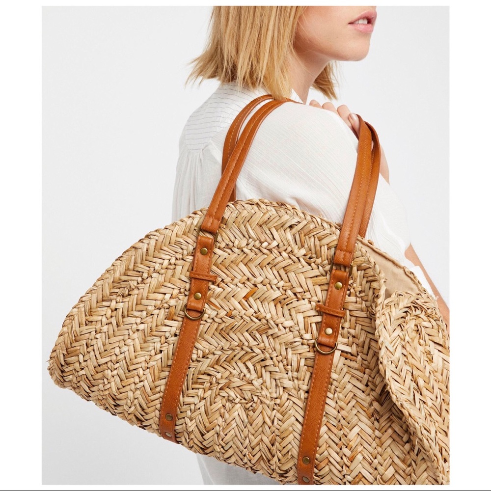 FINAL PRICE! Half moon straw bag