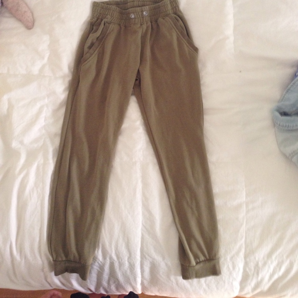 Navy green sweat pants