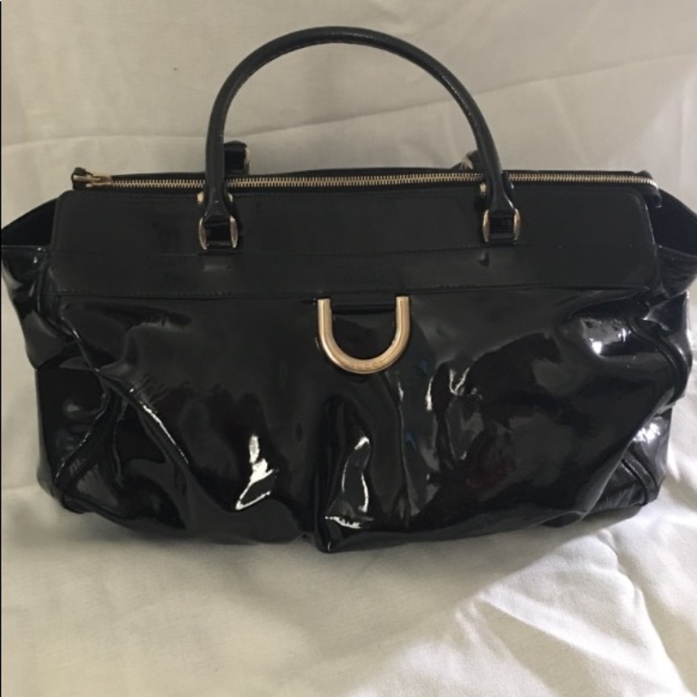 authentic gucci patent leather satchel