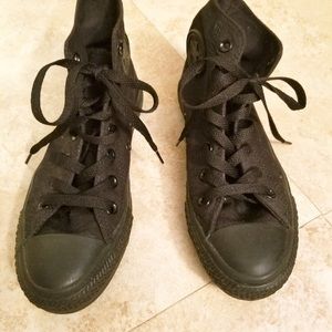All black high top converse