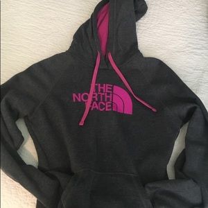NWOT Gray North Face Hoodie With Pink Accents