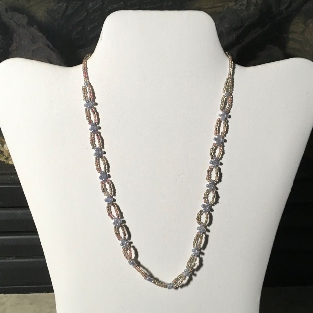 Hand made beaded toggle necklace