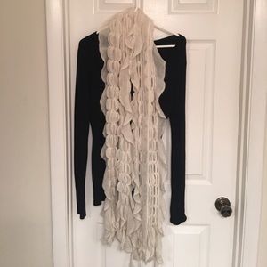 Beige knitted scarf