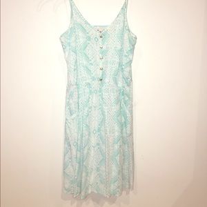 Teal Aztec patterned flowy dress