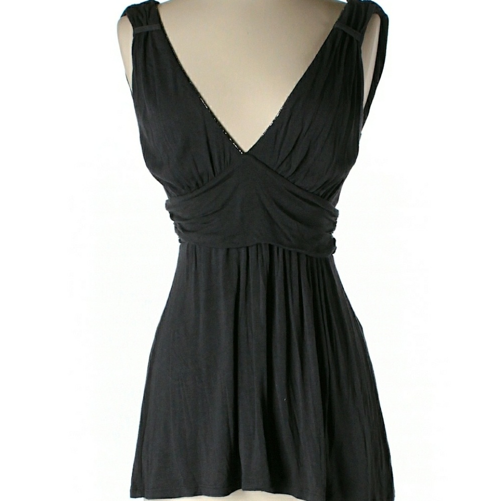 Ella Moss Grey Tank Top V- Neck / Sleeveless Shirt