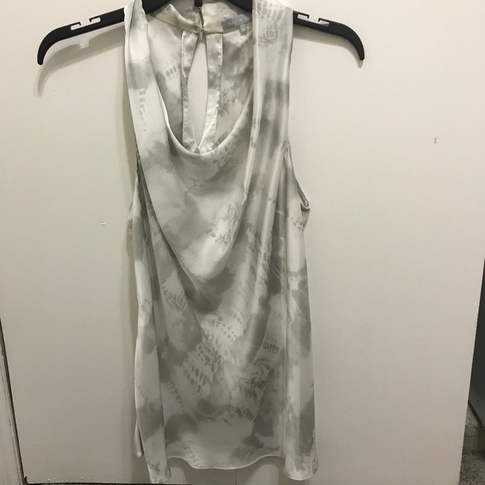 Gray and white tank top