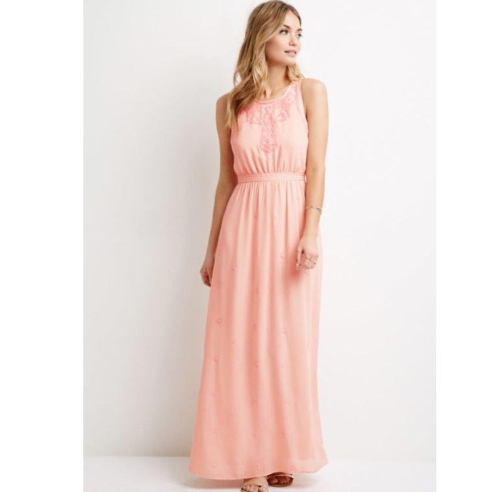 Forever 21 Chenille Embroidered Maxi Dress