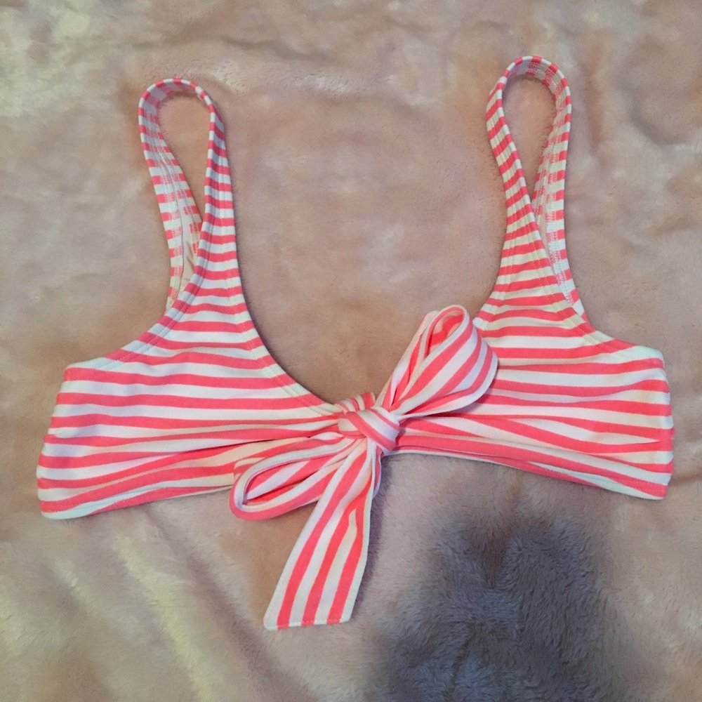 Aerie striped neon bikini top