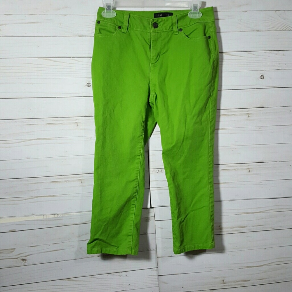 Talbots Green Jean Capris Size 2P