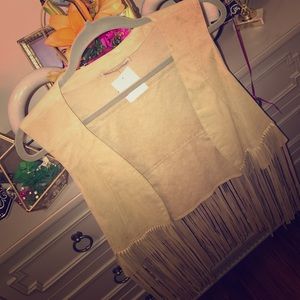 Women's cow girl vest with fringe