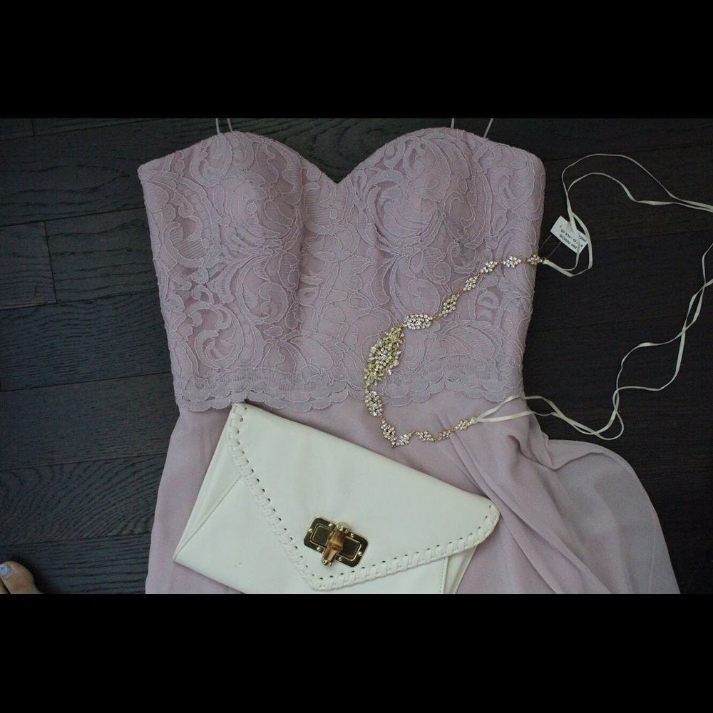 Suede rose pink blush dress lace