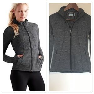 Fitted Athleta Jacket Grey Herringbone
