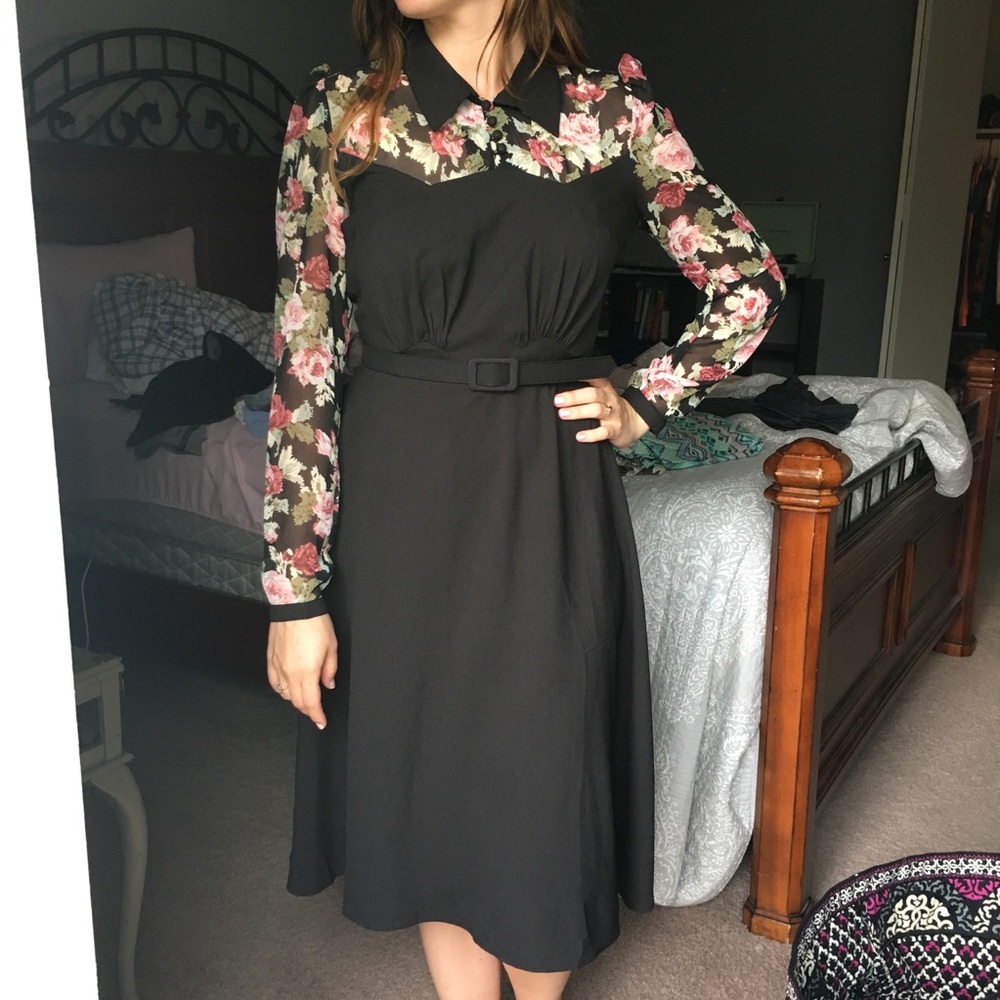 ❗️SALE❗️Retro Black Floral Dress