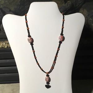 Black and orange hand made toggle chain