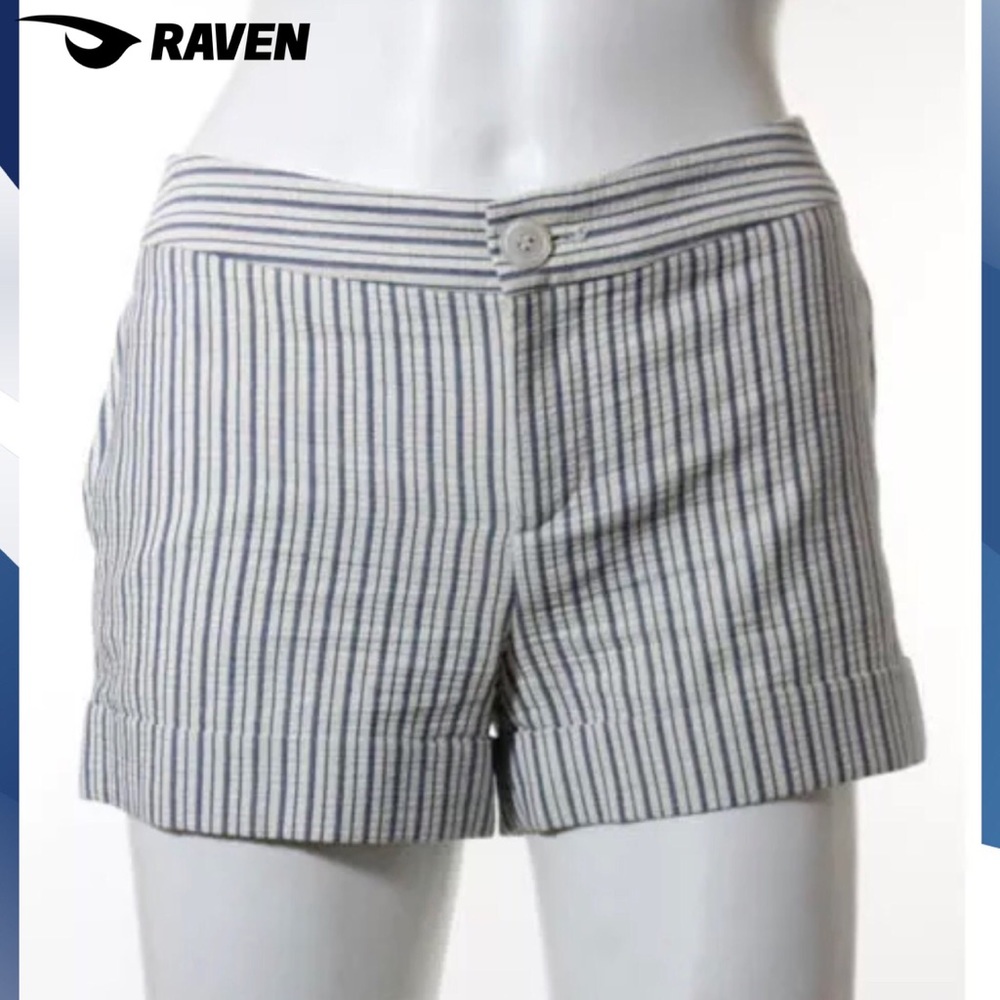 RAVEN Chic Deep Blue/Ivory 4 Pocket Stripe Shorts