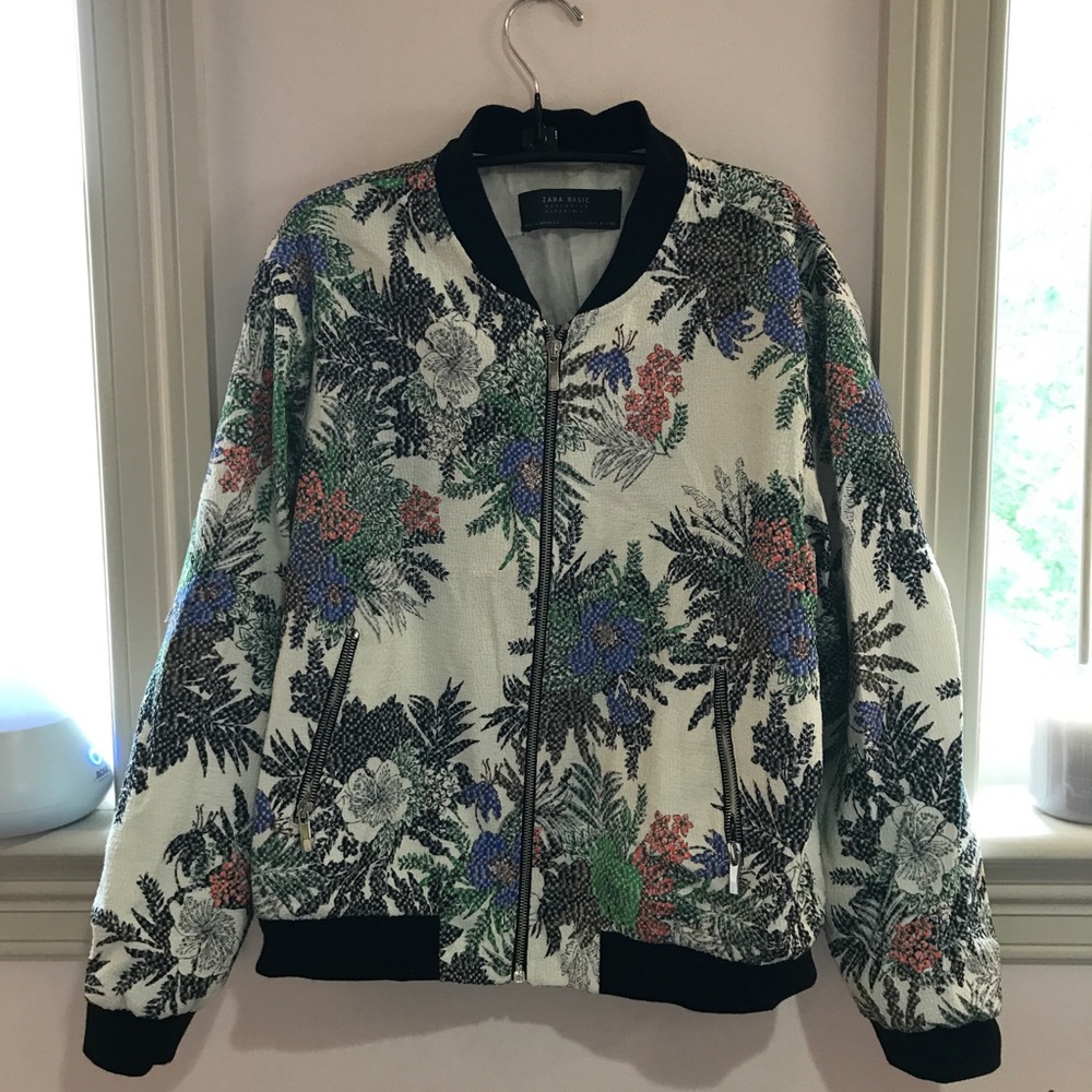 zara floral bomber jacket