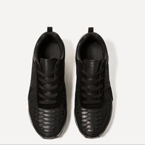 ZARA WOMEN | 100% LEATHER EMBOSSED SNEAKERS