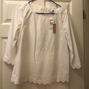 Vineyard Vines White Scalloped Shirt NWT