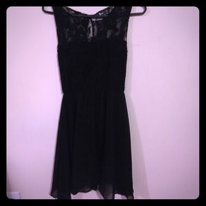 Black lace skater dress