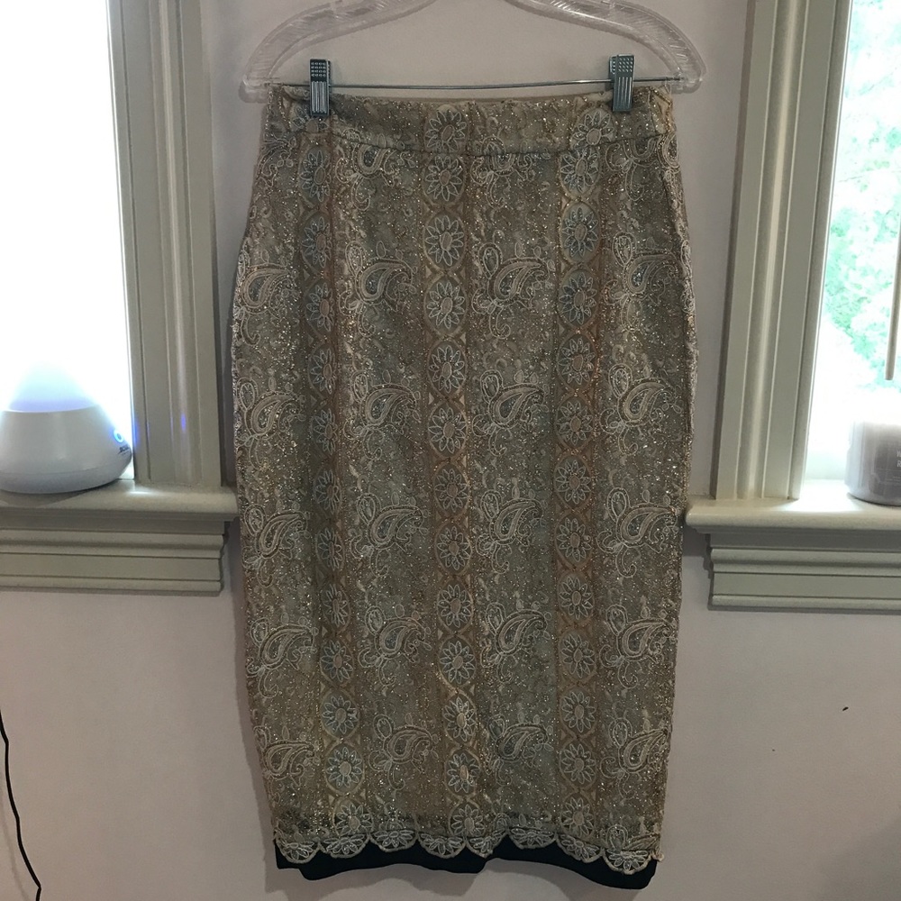 NWT topshop beaded sparkle midi skirt