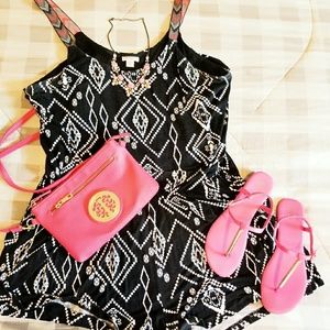 Black and White Aztec print Romper