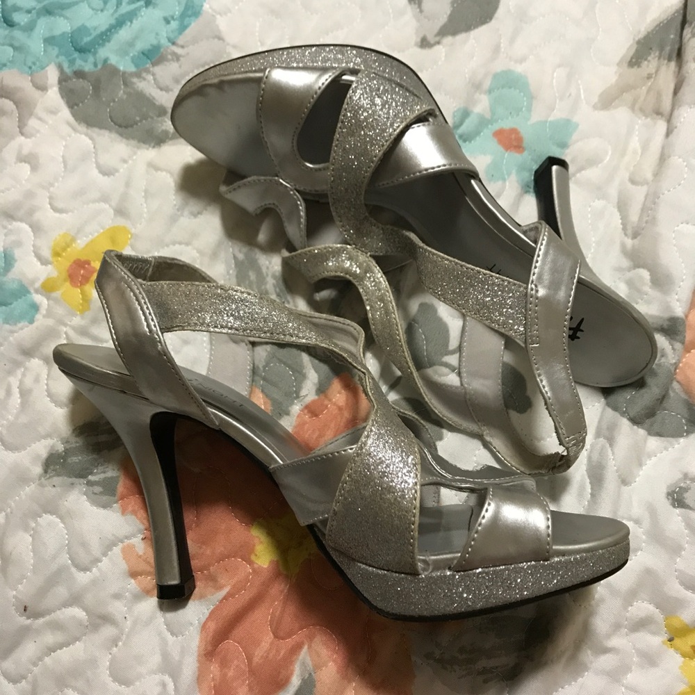 Sparkly Silver Heels