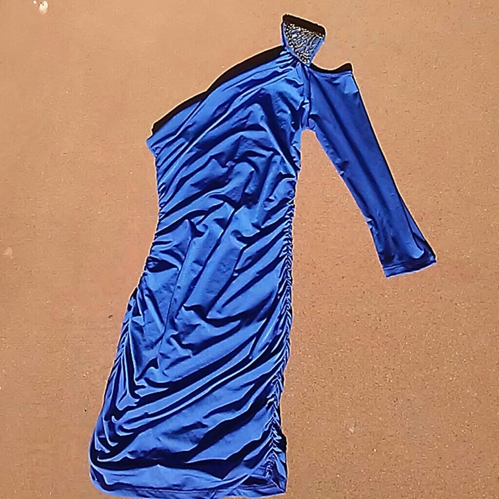 Asymmetrical, one shoulder dress