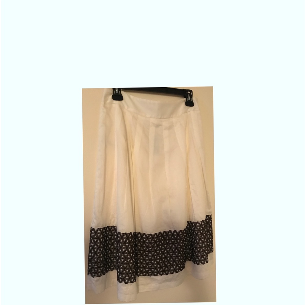 SOLD-Cotton Pleated Embroiled Ivory/Brown