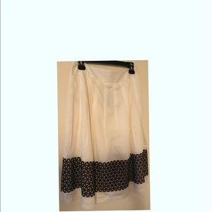 SOLD-Cotton Pleated Embroiled Ivory/Brown