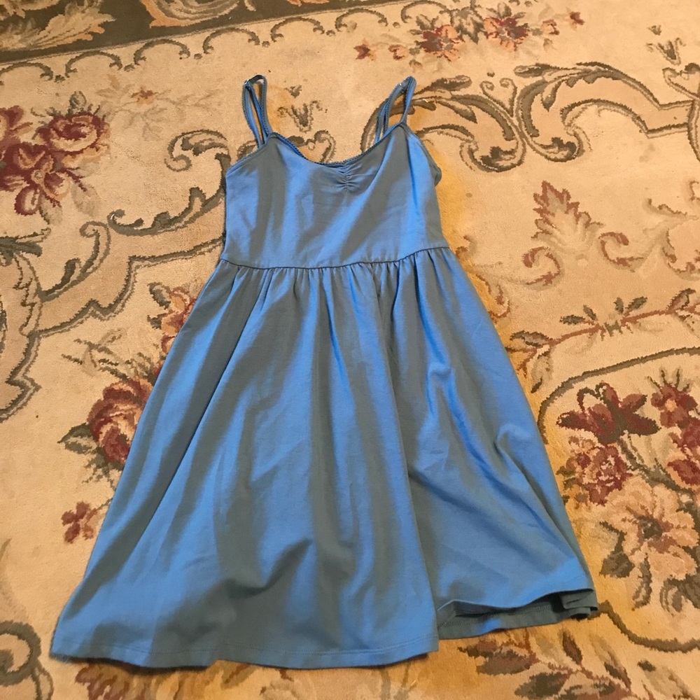 Blue spaghetti strap dress