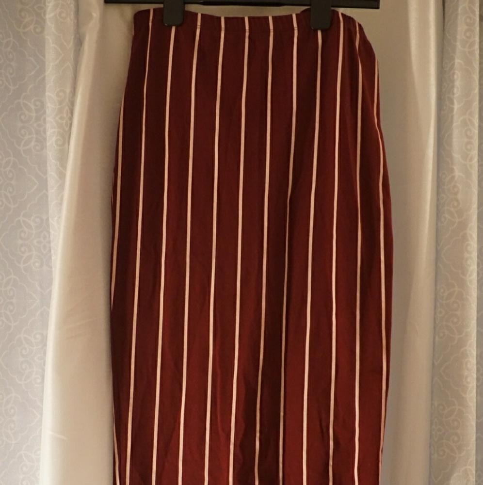 Asos Midi Skirt Pin Strip