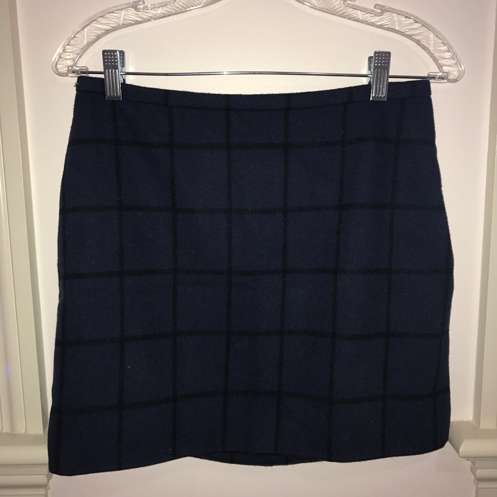 madewell plaid wool skirt
