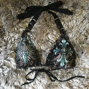 Black sparkle Sinful bikini top