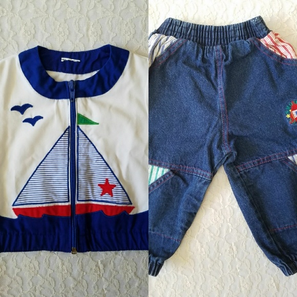 Vintage Nautical Buster Brown Retro Sailboat Set 12 months - Picture 1 of 8