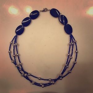 Beautiful blue and black necklace!