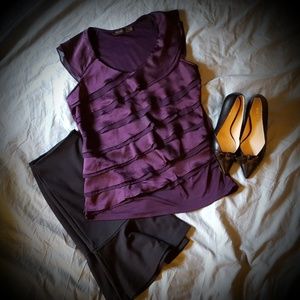 The Limited Purple Ruffle Top