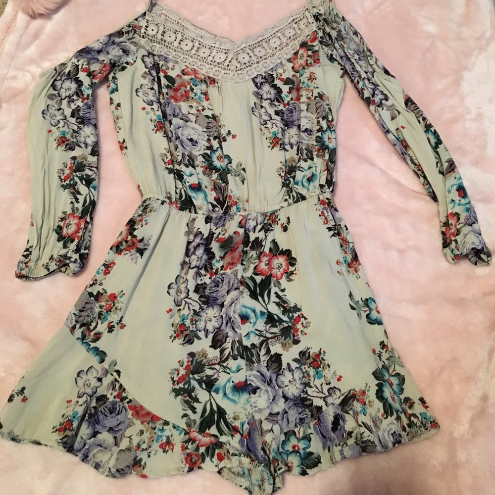 Floral Sans Souci cold shoulder romper